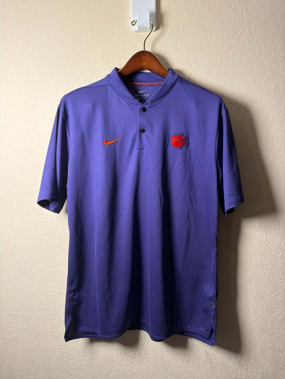 Nike Dri-FIT Clemson Tigers Blade Collar Polo Shirt - Size L